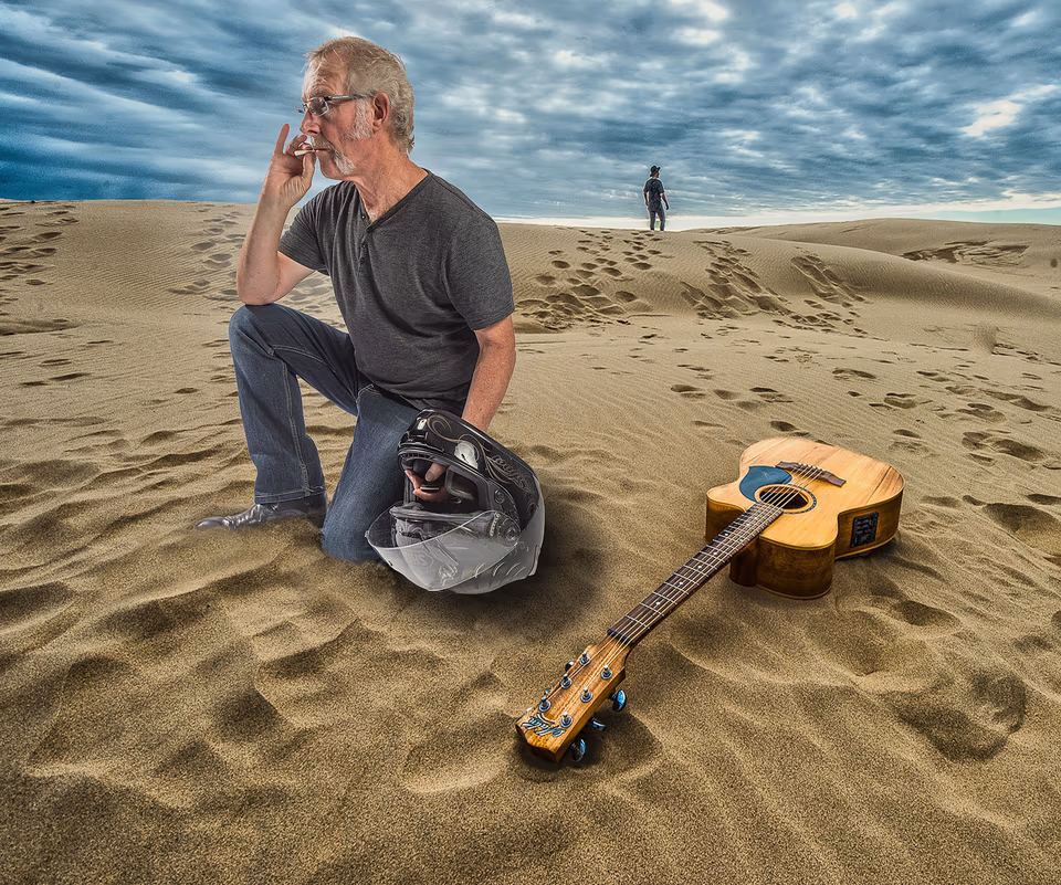 Fred in sand