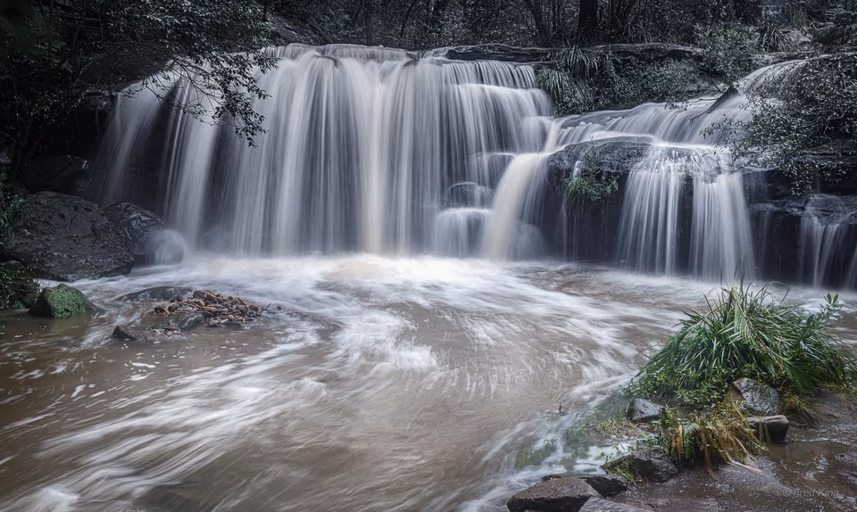 Waterfalls, photograph by Fred King