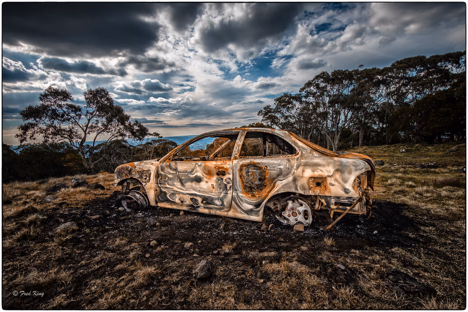 Burned out car