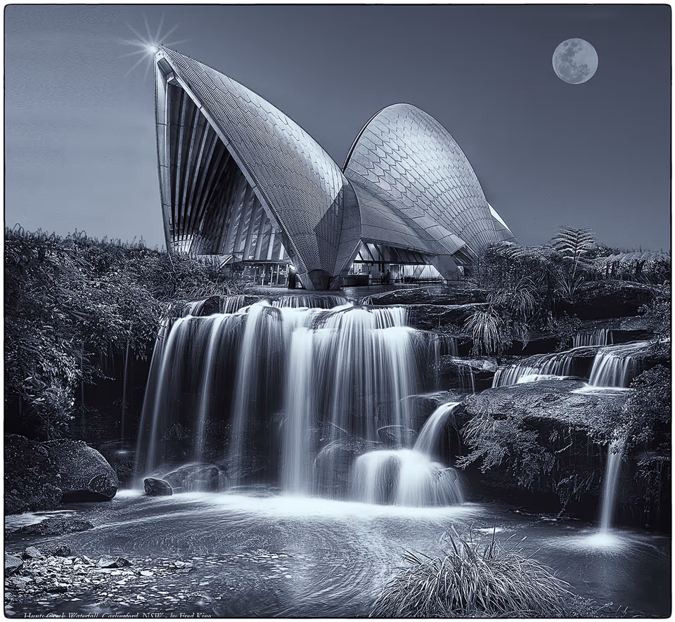Waterfall and opera house