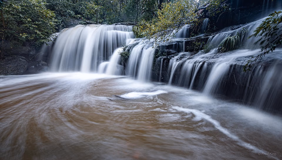 Waterfalls, photograph by Fred King