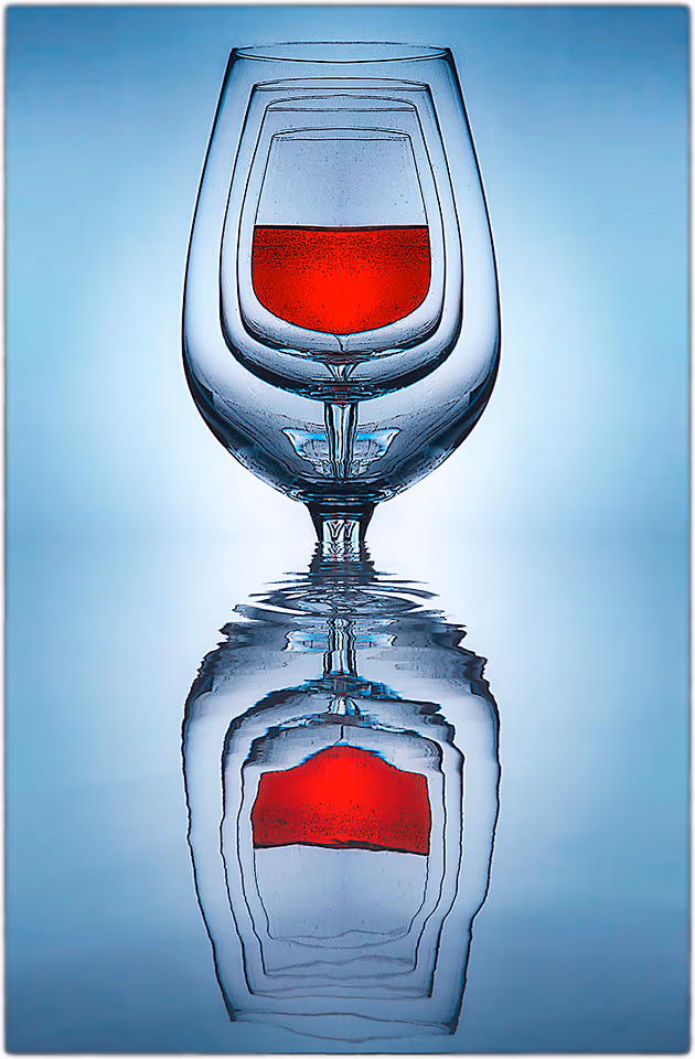 Wine glass reflection