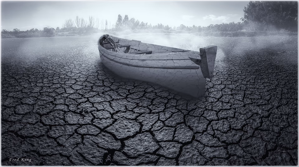Maralya cracked earth and boat